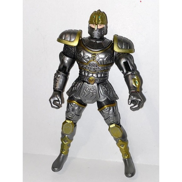 Mystic Knights Of Tir Na Nog Angus Action Figure Bandai Gray 1998 Silver - Picture 1 of 3